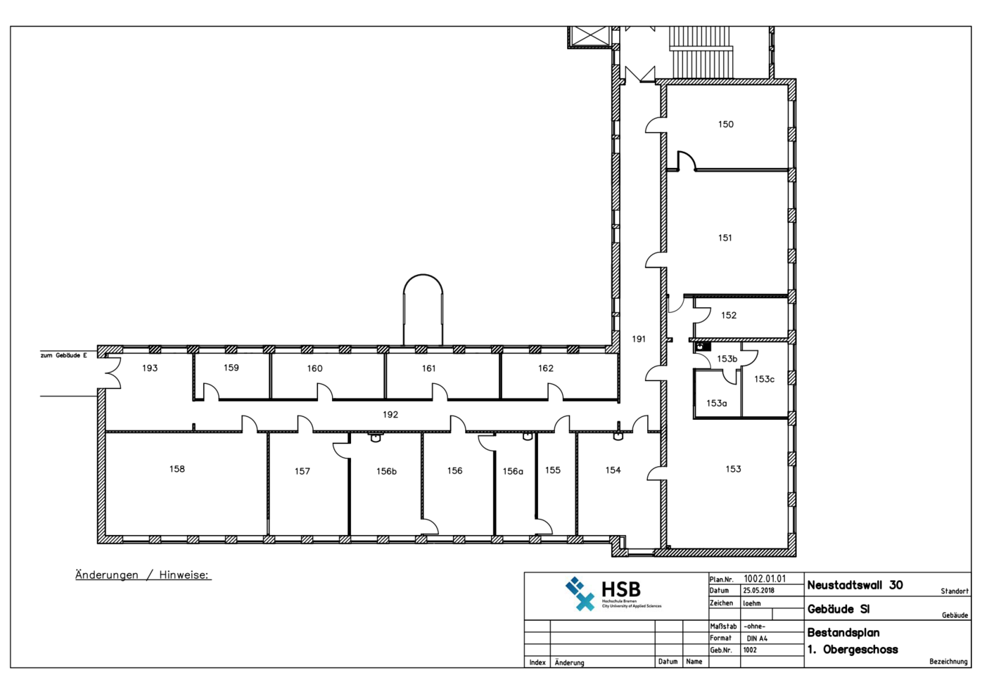 Campus Neustadtswall - Lageplan - SI-Gebäude - 1. OG