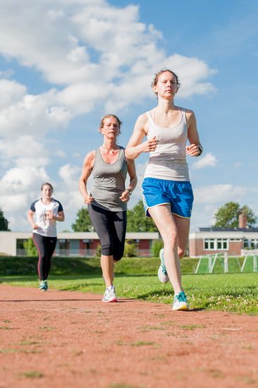 L&auml;uferinnen auf der Strecke.