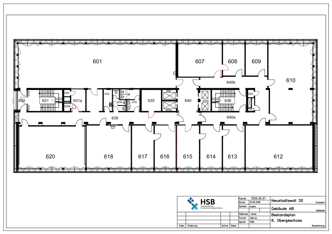 Campus Neustadtswall - Lageplan - AB-Gebäude - 6. OG