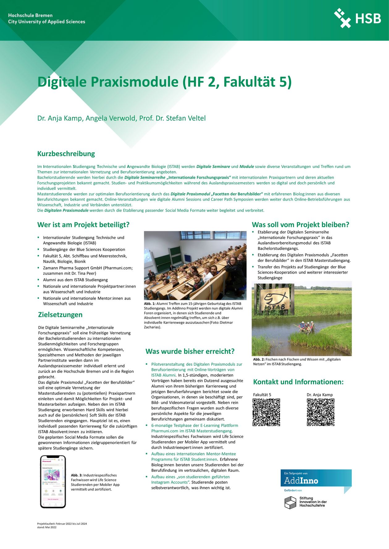 Poster mit dem Text zur Projektvortsellung "Digitale Praxismodule"