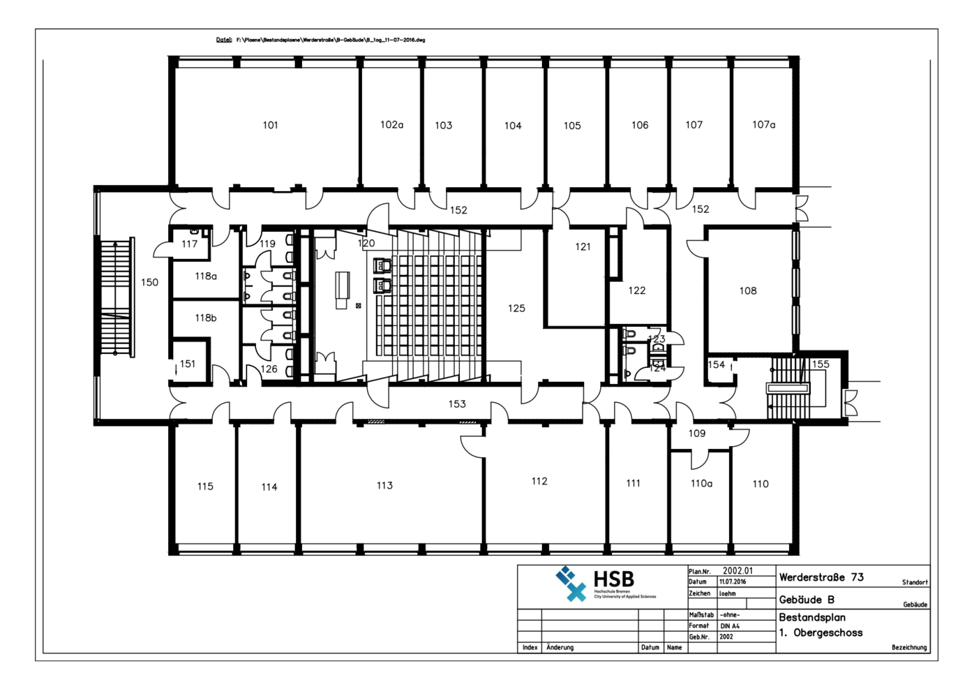 Campus Werderstraße - Lageplan - B-Gebäude - 1. OG