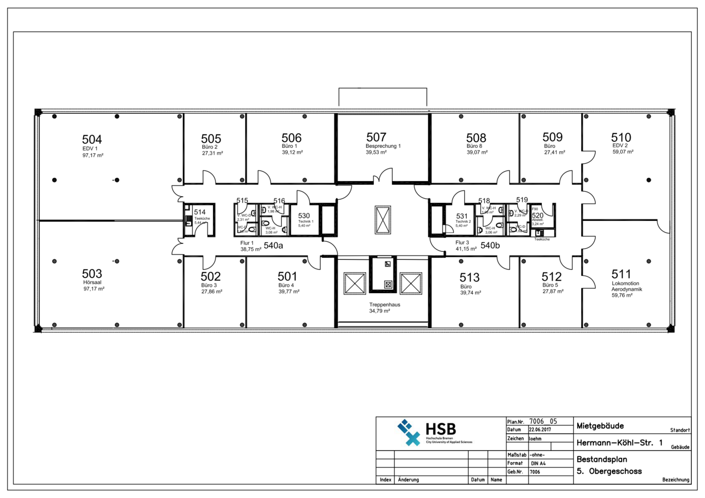 Hermann-Köhl-Straße - Lageplan - 5. OG