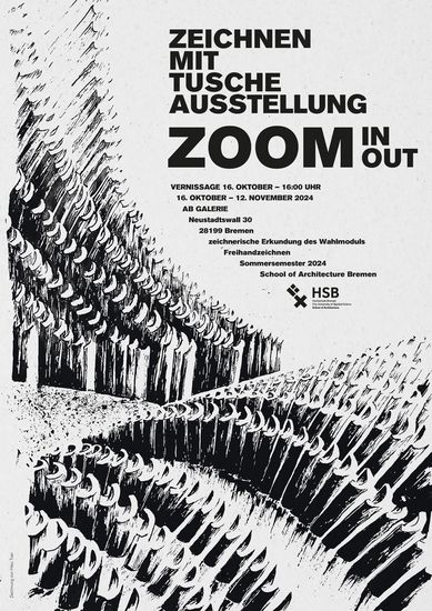 Plakat "Zeichnen mit Tusche Zoom In/Out"