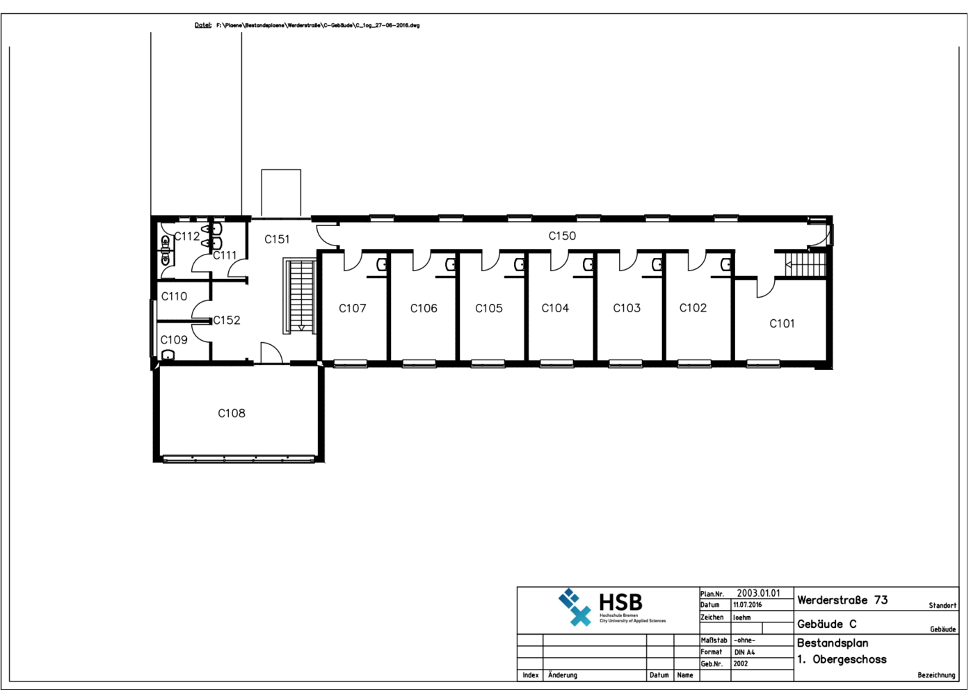 Campus Werderstraße - Lageplan - C-Gebäude - 1. OG
