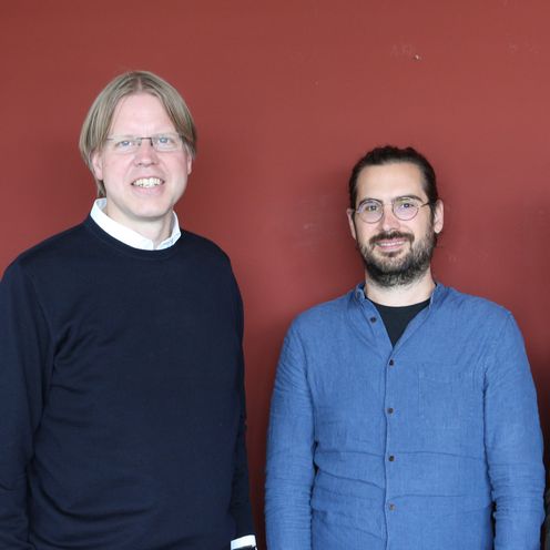 Gruppenbild: Prof. Dr. Albert Baars, Prof. Dr. Adrien Baldit und Daniel Matz.