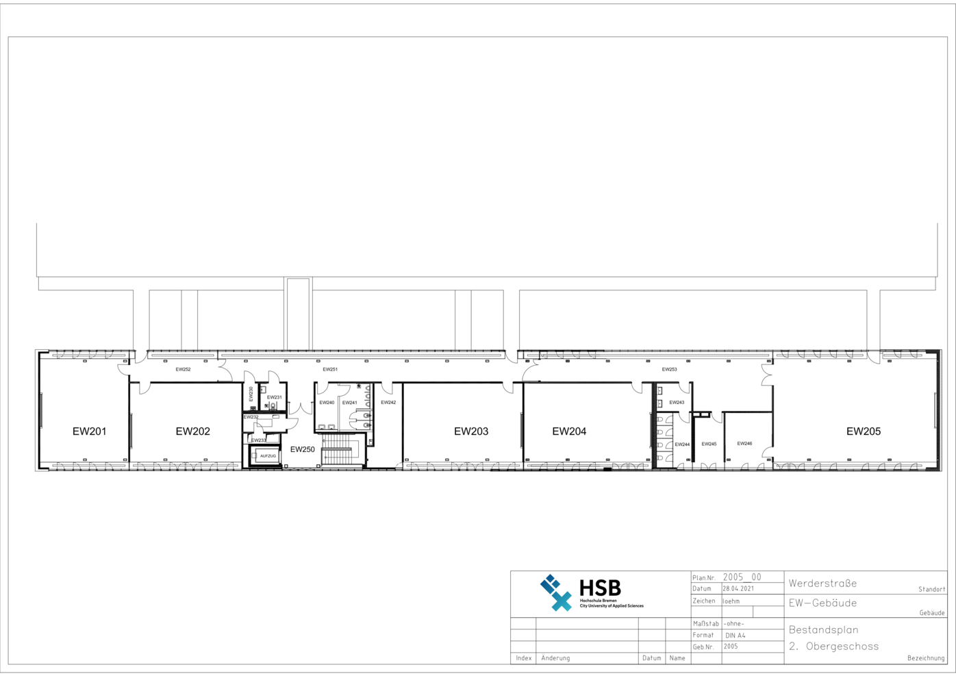 Campus Werderstraße - Lageplan - EW-Gebäude - 2. OG