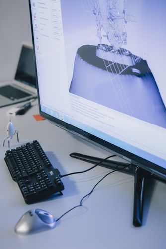 Computersoftware Abbildung eines 3D-Scans in einer Computersoftware auf einem Bildschirm.