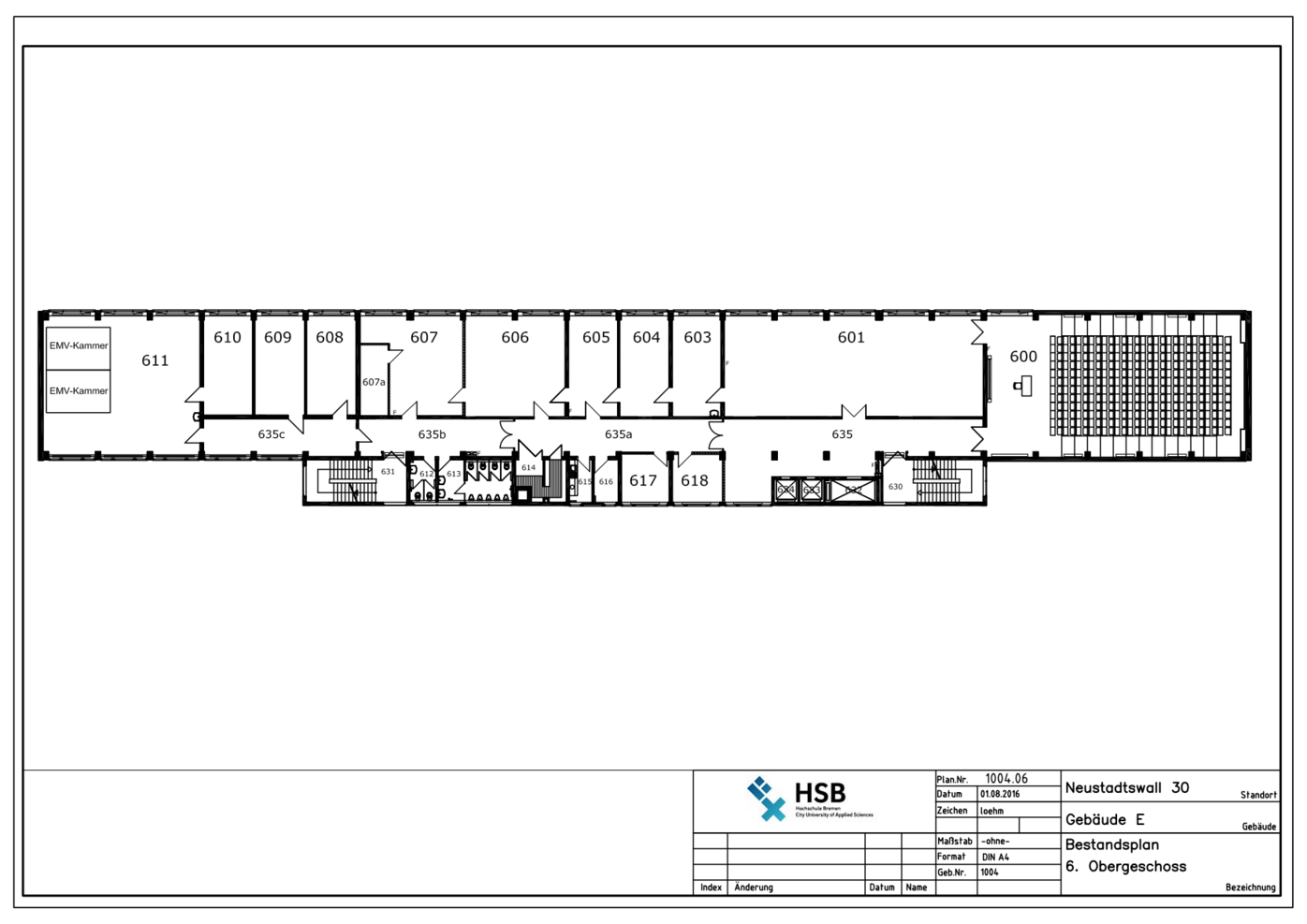 Campus Neustadtswall - Lageplan - E-Gebäude - 6. OG