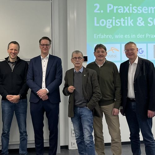 Auf dem Bild sieht man die Lehrenden, die am 2. Praxisseminar Logistik und Supply Chain Management an der HSB teilgenommen haben.