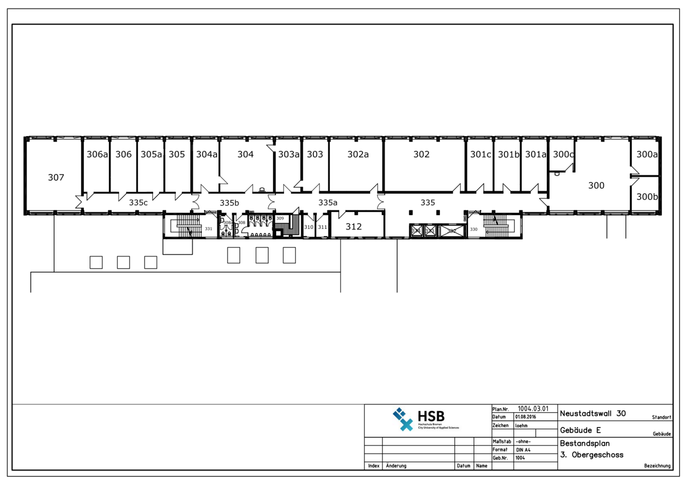 Campus Neustadtswall - Lageplan - E-Gebäude - 3. OG