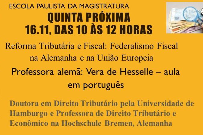 Prof. Dr. Vera de Hesselle_Vortra_Sao_Paulo Prof. Dr. Vera de Hesselle hält Vortag auf Einladung des Trubunal de Justica de Sao Paulo und der Escola Pualista da Magistratura