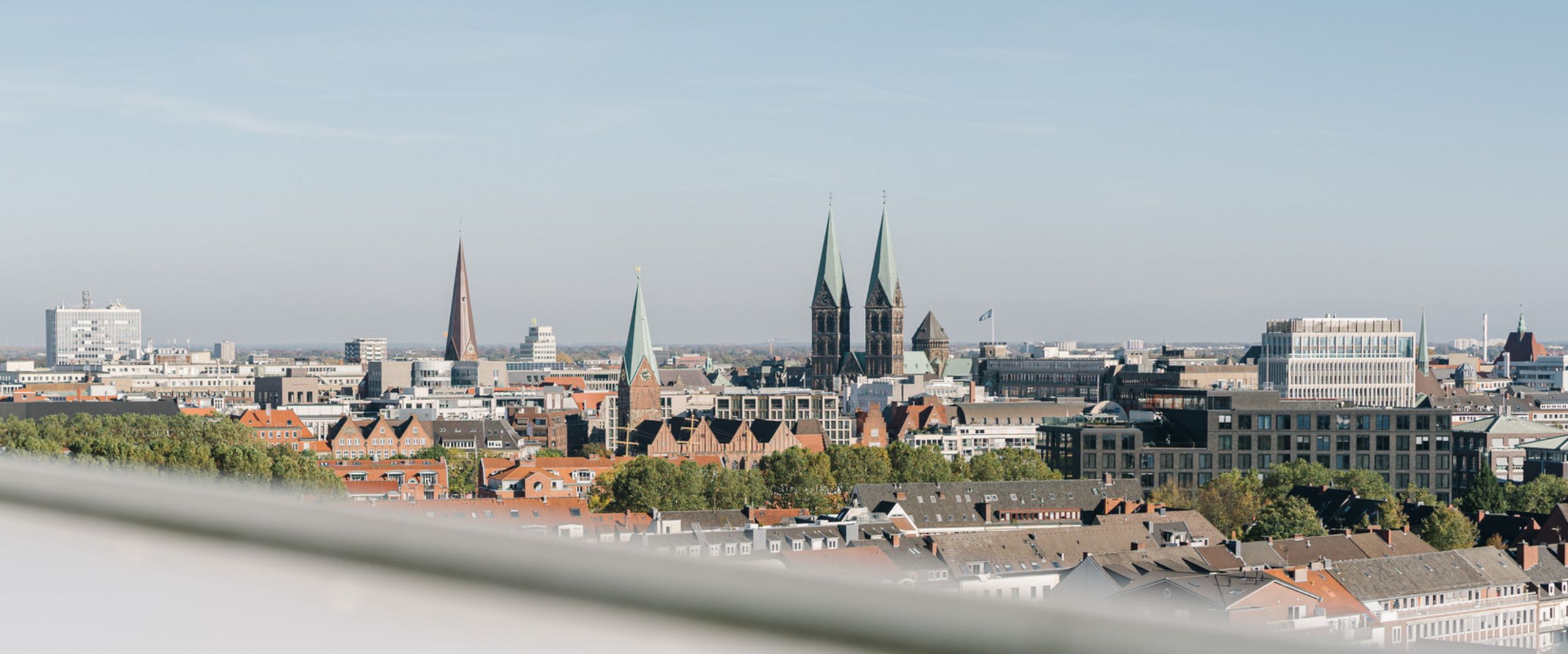 Bremer Stadtansicht vom Dach des AB Geb&auml;udes der Hochschule Bremen