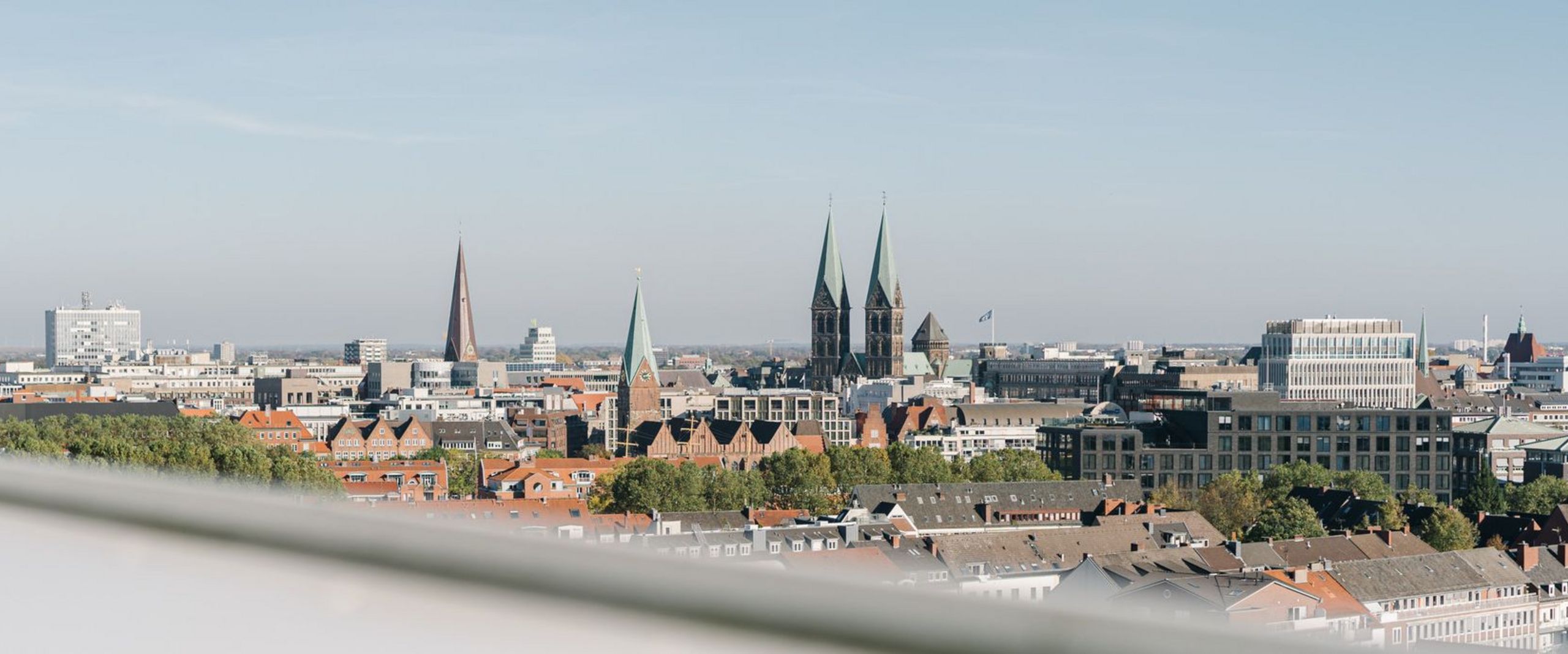Bremer Stadtansicht vom Dach des AB Gebäudes der Hochschule Bremen