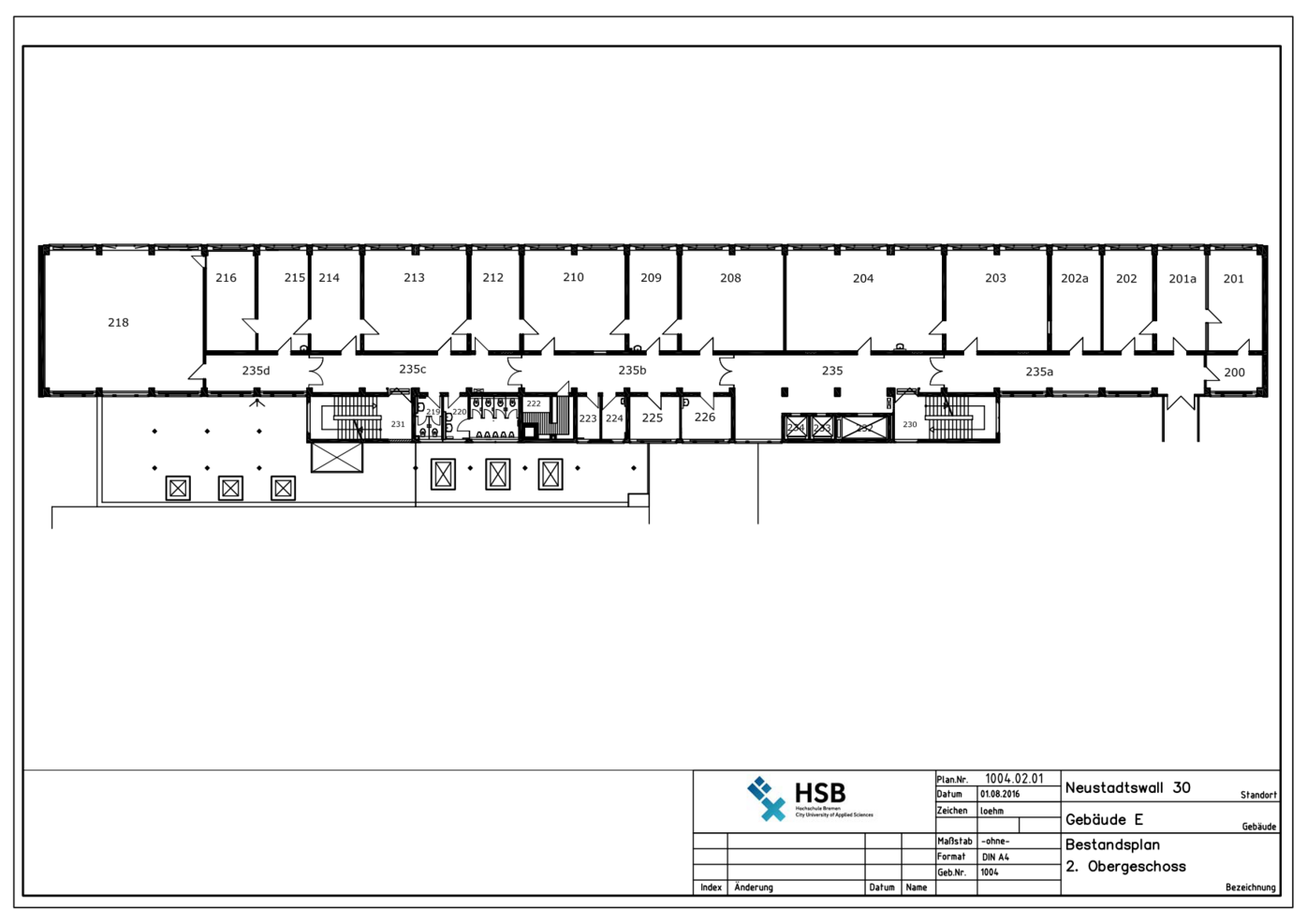 Campus Neustadtswall - Lageplan - E-Gebäude - 2. OG