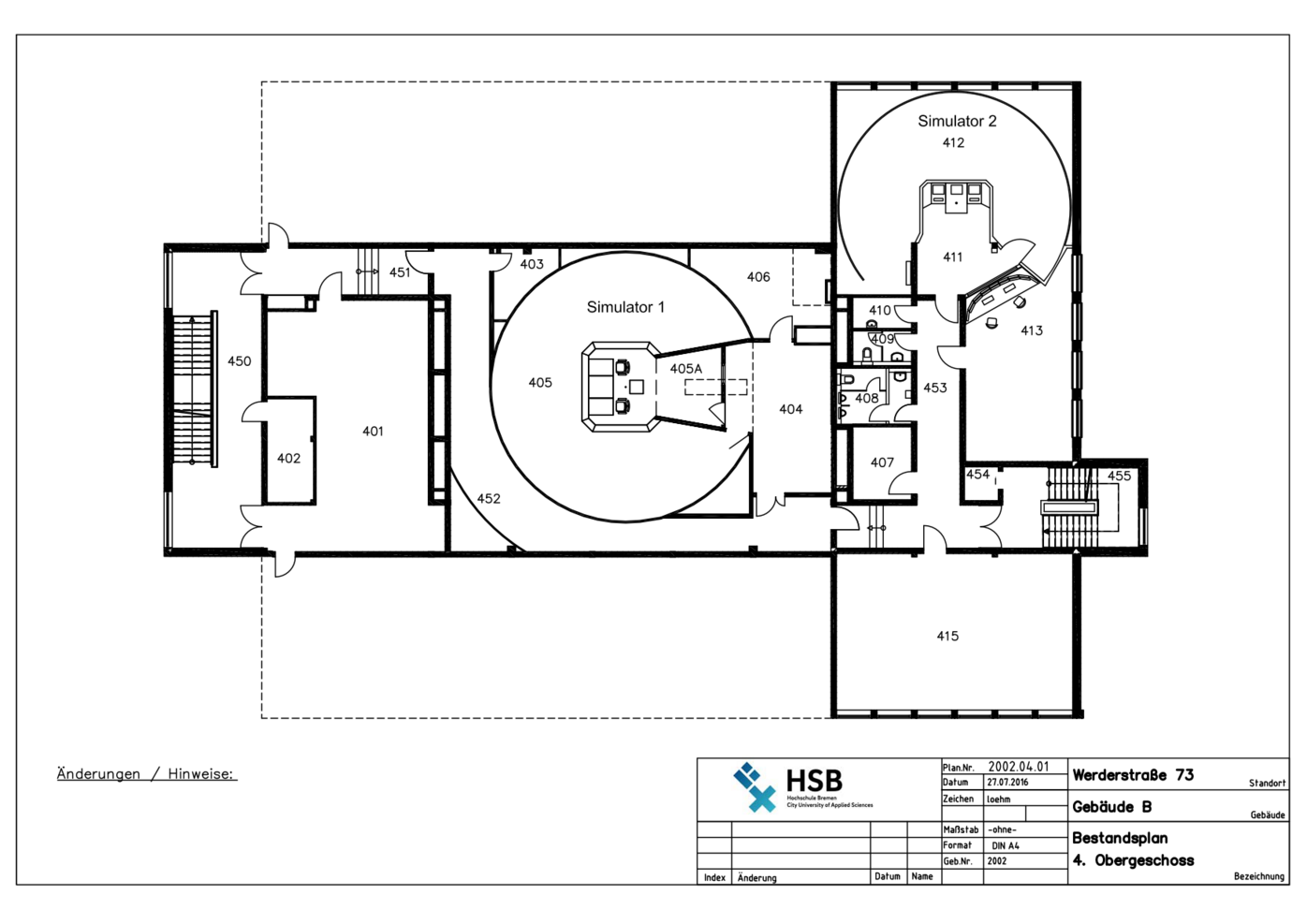 Campus Werderstraße - Lageplan - B-Gebäude - 4. OG