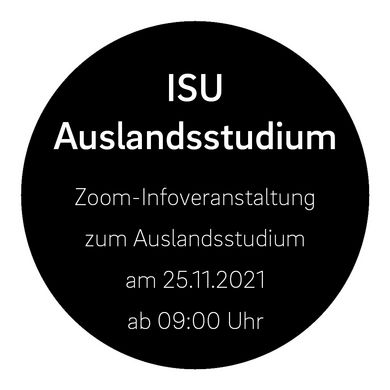 Zoom-Infoveranstaltung zum Auslandsstudium am 25.11.2021 ab 09:00 Uhr