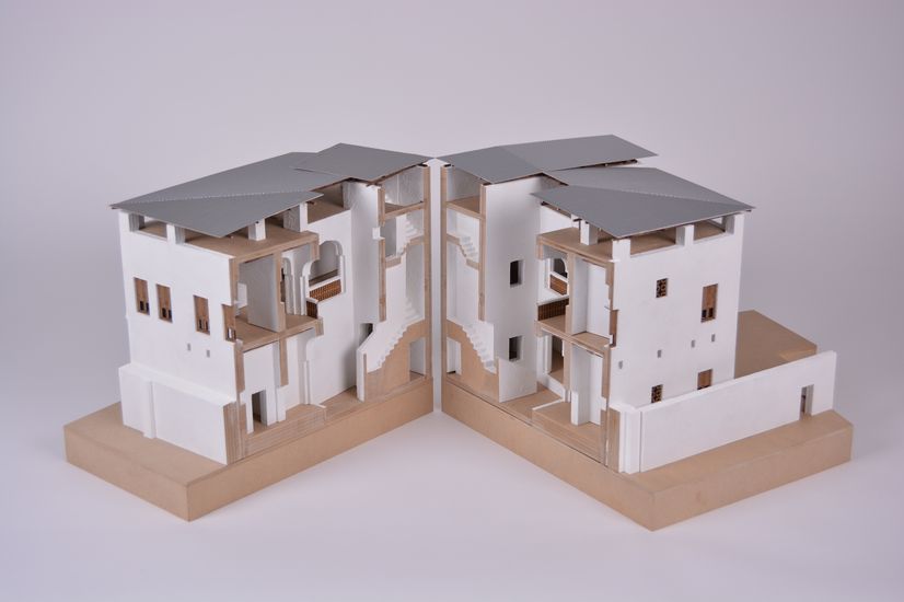 Aufgeschnittenes Modell eines Hauses 