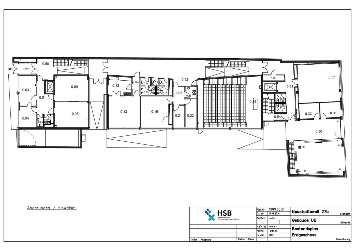 Campus Neustadtswall - Lageplan - UB-Gebäude - Erdgeschoss