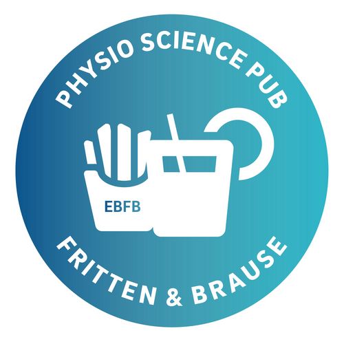 Logo Physio Science Pub Das Logo des Science Pubs - Evidence Based bei Fritten und Brause EBFB