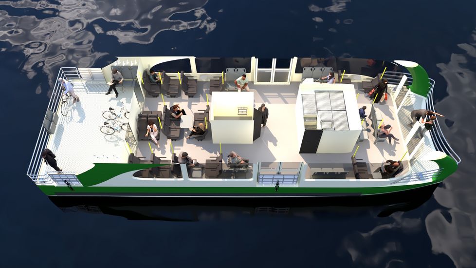 Grafik einer Personenf&auml;hre von oben