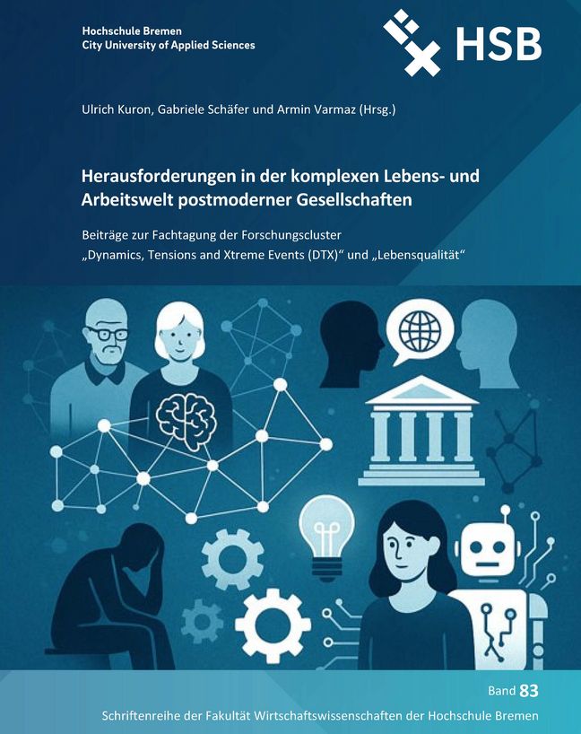 Titelblatt Tagungsband zur Fachtagung „Herausforderungen in der komplexen Lebens- und Arbeitswelt postmoderner Gesellschaften“ Das Bild zeigt das Titelblatt des Tagungsbandes zur Fachtagung „Herausforderungen in der komplexen Lebens- und Arbeitswelt postmoderner Gesellschaften“